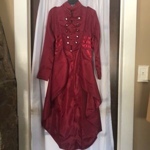 Hip high-low steampunk jacket